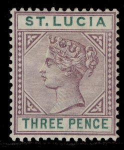 ST. LUCIA QV SG47, 3d mauve and green, M MINT. Cat £10.