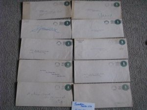 LEGAL SIZE FRANKLIN POSTAL STATIONARY COVERS WITH WAVY & STRAIGHT LINE CANCELS