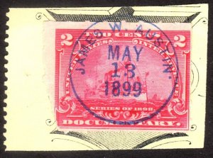 1898, US 2c, Documentary, Used, Sc R164, Handstamped