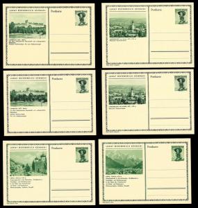 AUSTRIA (62) Scenery View Green 1 Shilling Postal Cards c1950s ALL MINT UNUSED