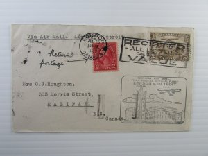 1929 Canada cacheted FFC AAMC #2945h London to Detroit Sender added 2c US extra