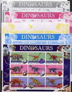 Somalia 2003 Dinosaurs & Minerals sheetlet containing...