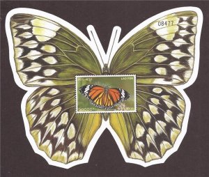 Laos - 2003 Common Tiger Butterfly - Stamp Souvenir Sheet - Scott #1566