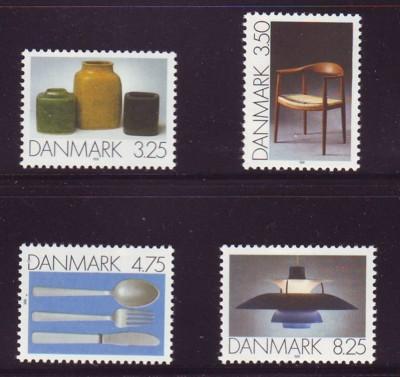 Denmark Sc 941-4 1991 Decorative Art stamp set mint NH