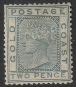 Gold Coast Sc# 14 QV 1884 MMH 2 pence issue CV $50.00