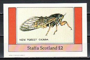 Staffa Scotland Local. 1982 issue. Cicada, Insect s/sheet. ^