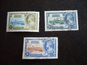 Stamps - Northern Rhodesia - Scott# 18-20 - Used & MH Part Set of 3 Stamps