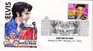 1993 Elvis Presley (Scott 2721) Paul Johnson cachets  FDC