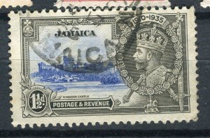 JAMAICA; 1935 early GV Jubilee issue fine used 1.5d. value