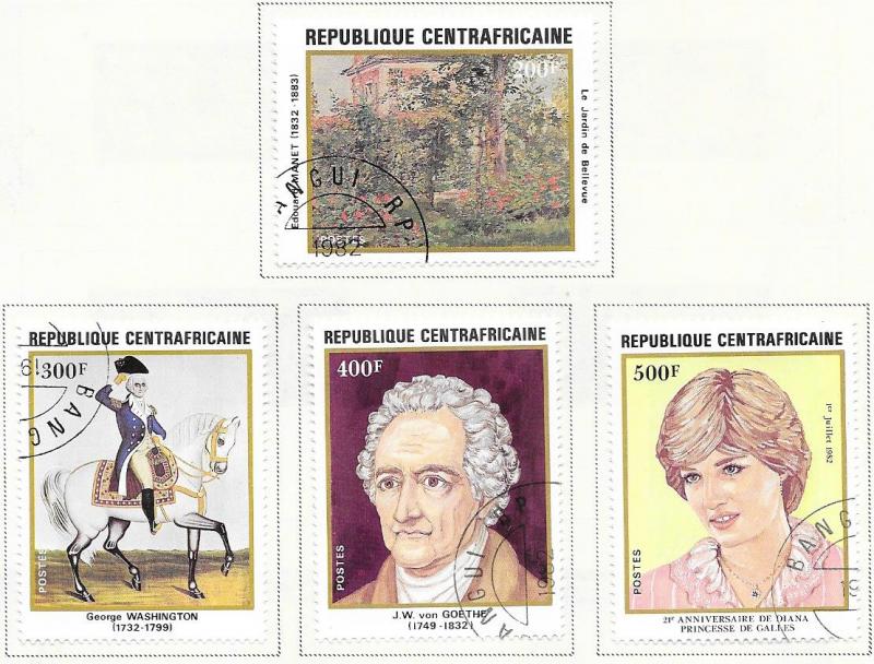 Central African Republic #517-519 set complete (U) CV$5.25