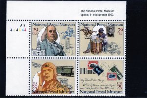 2779-2782 National Postal Museum, MNH UL-PB/4(#A3 444444)