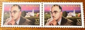 US  # 3134 Thornton Wilder joined pair 32c 1997 Mint NH