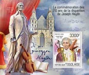 Togo - 2019 Austrian Composer Joseph Haydn Stamp Sheet TG190325b