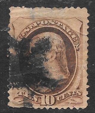 USA 188: 10c Jefferson, used, F-VF, FAULTS