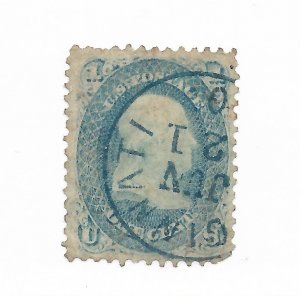 U.S.#63 The 1861 Civil War Franklin 1 Cent Used F-VF C.V. $45.00