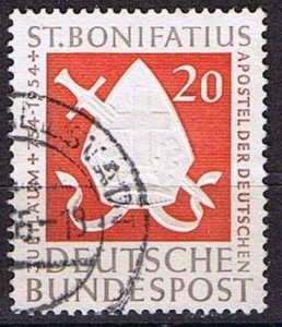 Germany 1954, Sc.#724 used Bishops Mitra pierced by sword