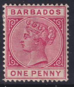 Barbados Sc# 61 QV Queen Victoria 1 Penny 1882 -1885 issue MLMH CV $60.00