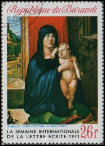 Burundi 368 - Cto - 26fr Painting / Madonna and Child (Haller)(1971)(cv $0.40) +