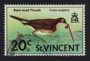 St. Vincent Bare-eyed Thrush Bird 20c. 1985 MNH SG#295