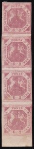 1858 Naples, n. 5d Upright Strip of 4 */** Raybaudi GOLD Certified