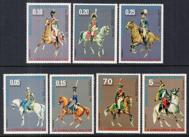 Equatorial Guinea 7601-7607 Horses Uniforms MNH VF