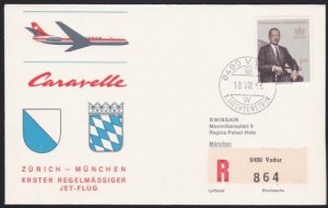 LIECHTENSTEIN 1966 Swissair first flight to Munich.........................A6302