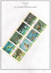 SCOTLAND - STAFFA - 1984 - L A Olympics - Perf 8v Sheet - ULH