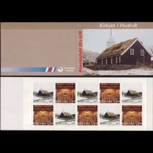 FAROE IS. 1997 - Scott# 329A Booklet-Hvalvik Church NH