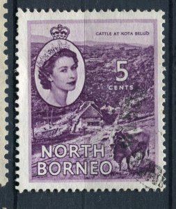 NORTH BORNEO; 1950s early QEII pictorial issue fine used 5c. value