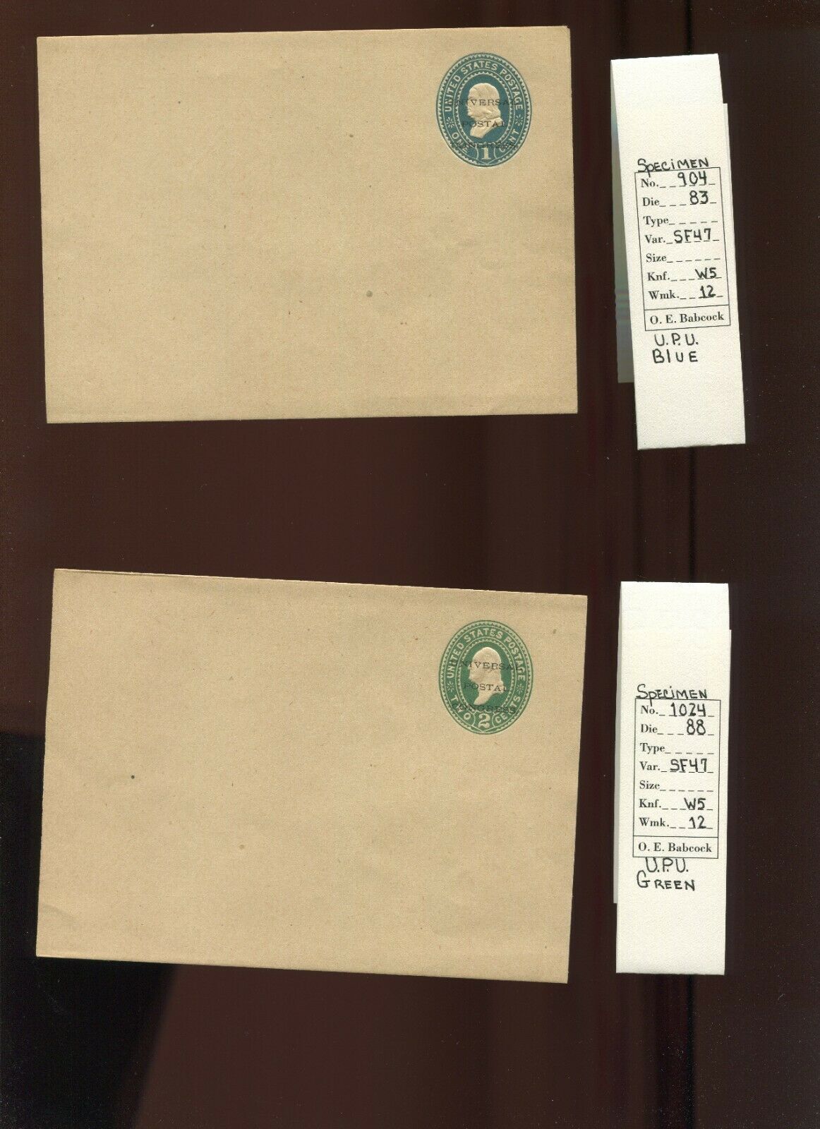 W301 & W316 UNIVERSAL POSTAL UNION Specimen Wrapper Entires (W316 A1 ...
