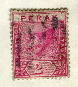 MALAYA PERAK; 1891 early classic Tiger issue fine used 1c. value
