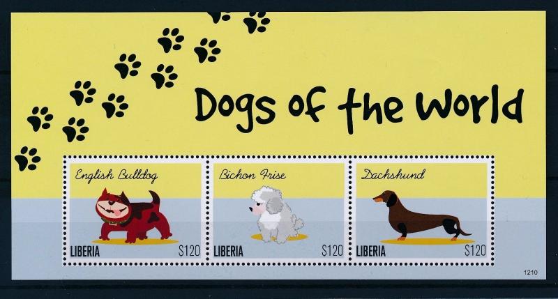 [35700] Liberia 2012 Animals Dogs MNH Sheet