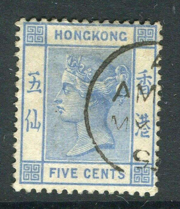 HONG KONG; 1880s classic QV issue fine used 5c. value Amoy cancel