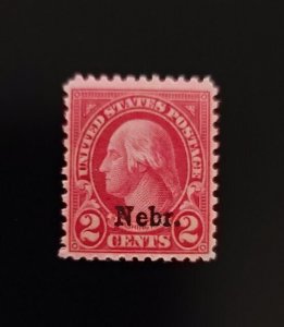 1929 2c George Washington, Carmine, Nebraska Overprint Scott 671 Mint F/VF LH