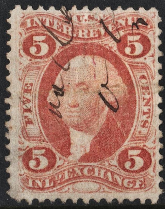 R27c 5¢ Revenue: Inland Exchange (1862) Used