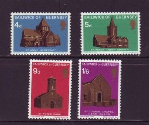 Guernsey Sc  37-0 1970 Christmas Churches stamps NH