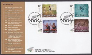 NEW ZEALAND 2004 Olympic Games lenticular 3 D commem FDC....................X116