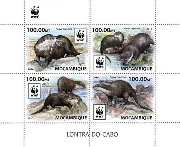 Mozambique WWF Fauna Otter MNH stamp set