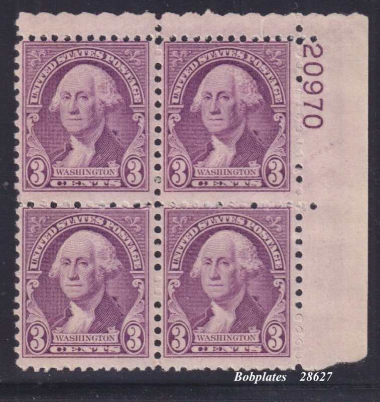 BOBPLATES US #720 Washington Upper Right Plate Block 20970 F-VF NH SCV=$2.25