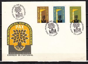 Portugal, Scott cat. 848-850. World Refugee Year issue. First day cover. ^