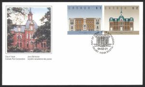 Canada Sc# 1375-1376 FDC combination 1994 02.21 Architecture Definitives