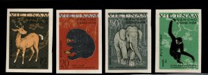 Vietnam Scott 148-151 Imperforate Wildlife set Bear, Elephant, Monkey  NGAI