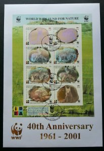 Kyrgyzstan 40th WWF 2001 Wild Animal Fox Endangered (FDC) *Hologram *unusual