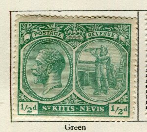 ST.KITTS; 1921 early GV pictorial issue fine Mint hinged 1/2d. value