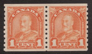 1930 - #178 VF Pair MNH - King George V Arch/Leaf Coil - Canada Stamp - cv$160