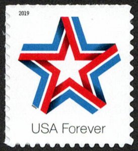 USA Sc. 5361 (55c) Star Ribbon 2019 MNH pane single