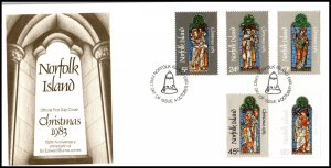 Norfolk Island 314-318 Christmas U/A FDC