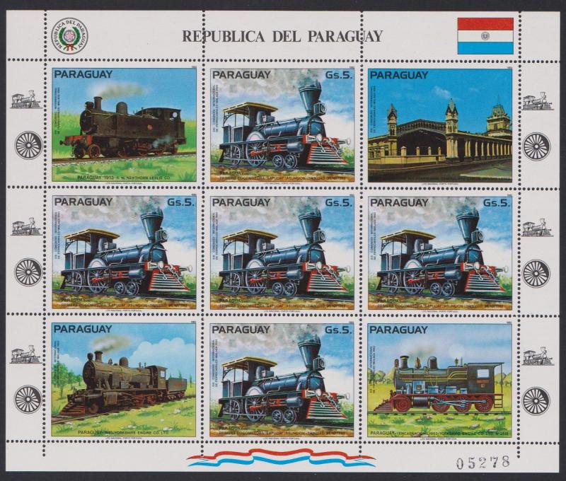 Paraguay South American Locomotives Sheetlet SC#2067