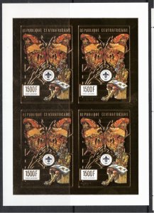 Central African Republic 1990 MNH Sc 962A Gold foil SHEETLET of 4 IMPERFORATE