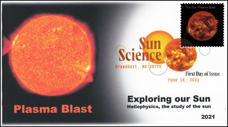 21-202, 2021, Sun Science, First Day Cover, Digital Color Postmark, Plasma Blast